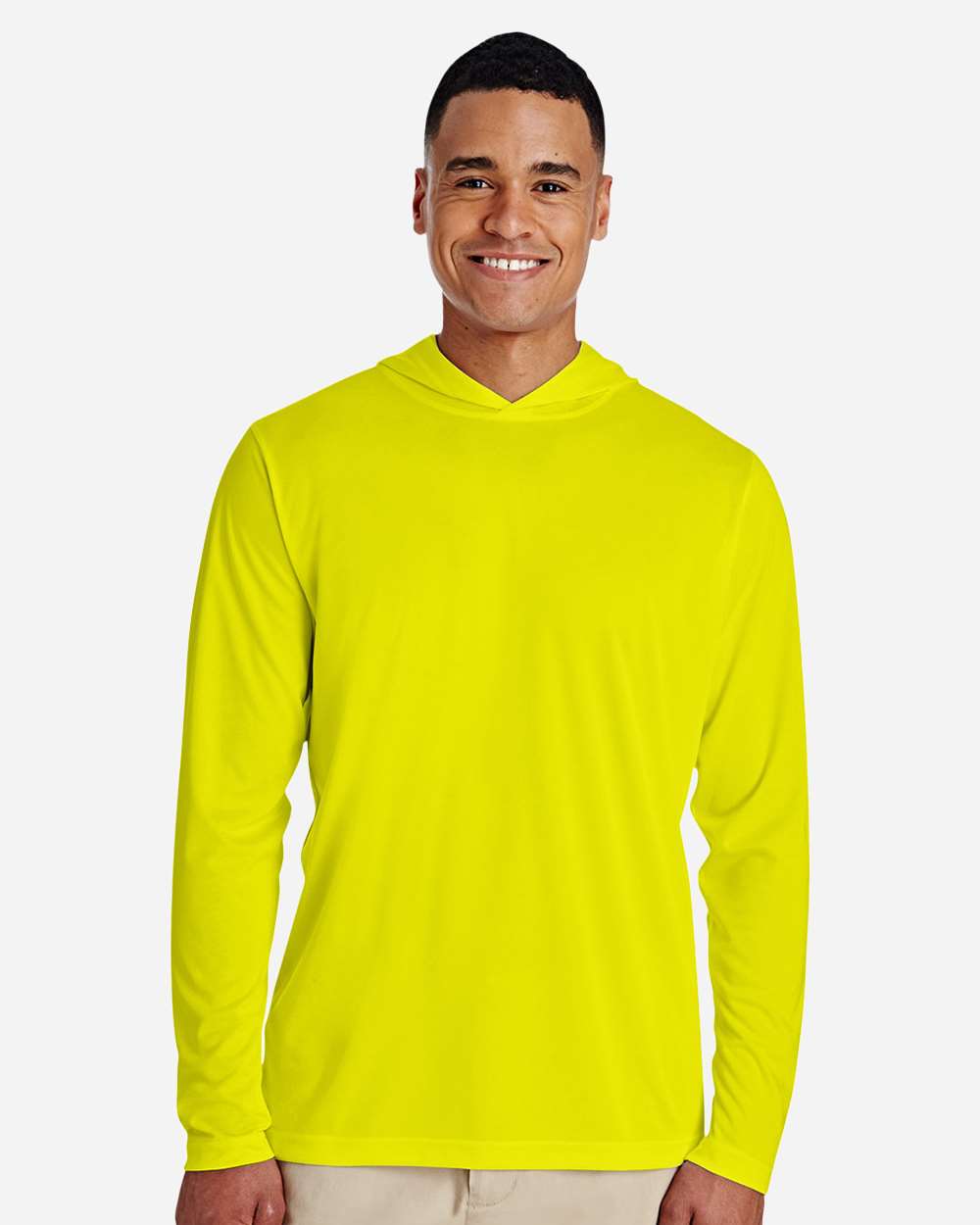 Team 365 Men's Zone Performance Hooded T-Shirt - TT41 Safety Yellow