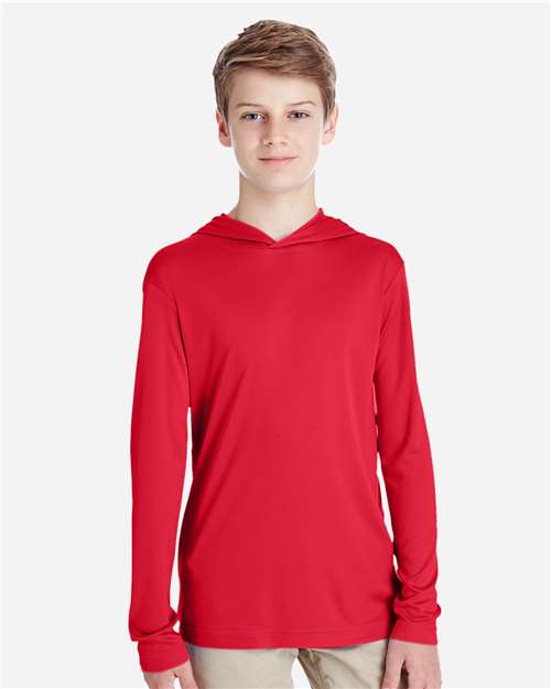 Team 365 Youth Zone Performance Hooded T-Shirt - TT41Y Sport Red