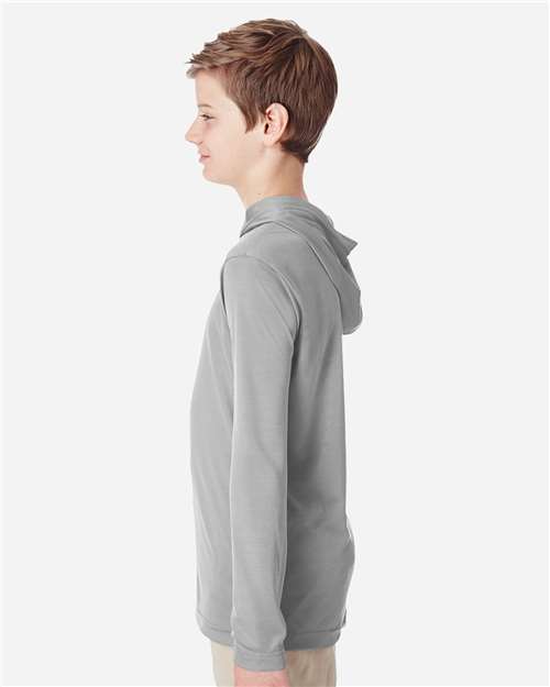 Team 365 Youth Zone Performance Hooded T-Shirt - TT41Y Sport Silver