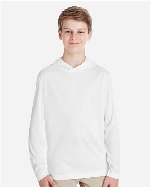 Team 365 Youth Zone Performance Hooded T-Shirt - TT41Y White