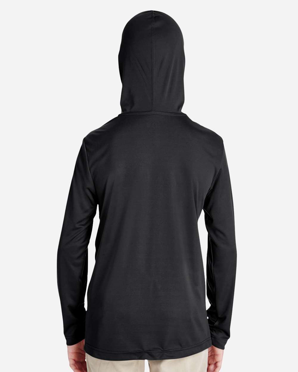 Team 365 Youth Zone Performance Hooded Long Sleeve T-Shirt - TT41Y Black