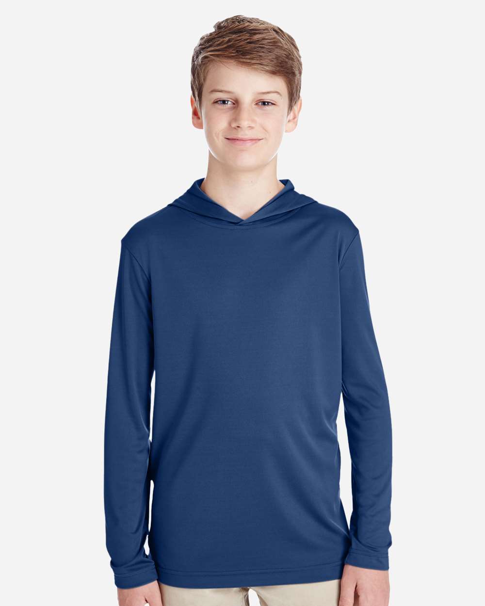 Team 365 Youth Zone Performance Hooded Long Sleeve T-Shirt - TT41Y Sport Dark Navy