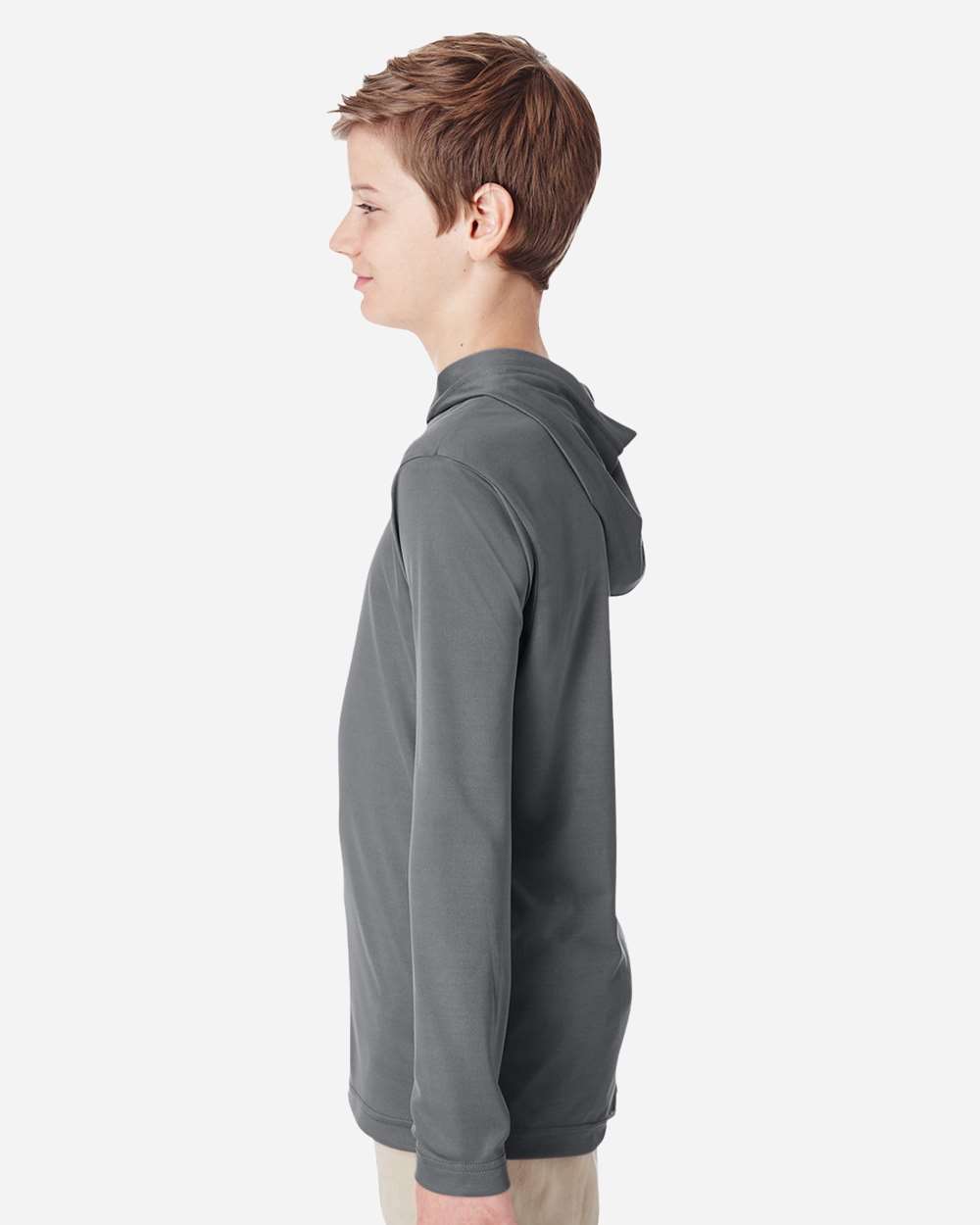 Team 365 Youth Zone Performance Hooded Long Sleeve T-Shirt - TT41Y Sport Graphite