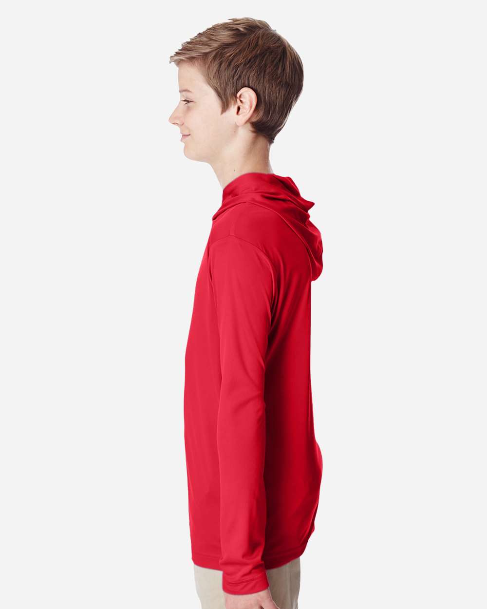 Team 365 Youth Zone Performance Hooded Long Sleeve T-Shirt - TT41Y Sport Red