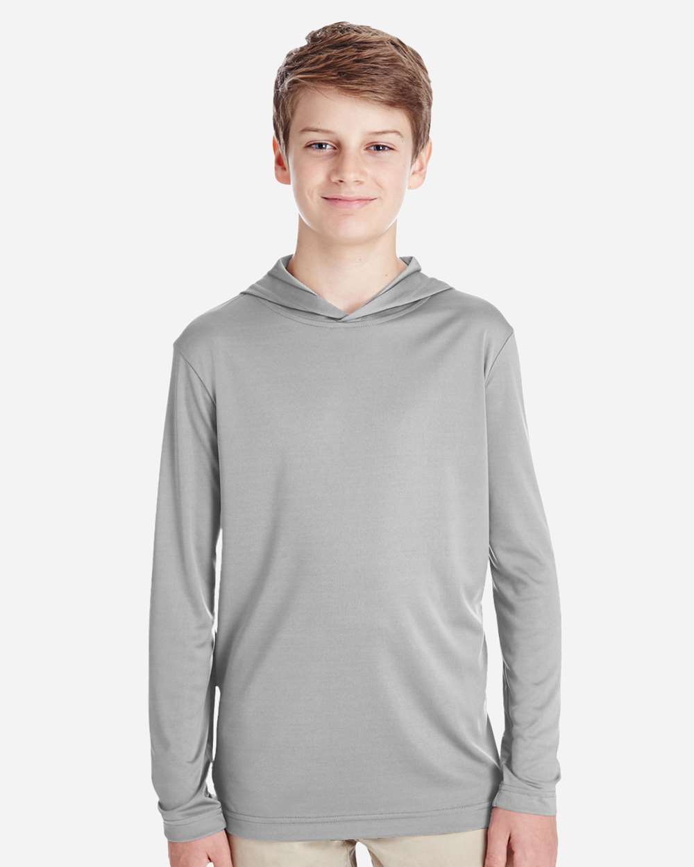 Team 365 Youth Zone Performance Hooded Long Sleeve T-Shirt - TT41Y Sport Silver