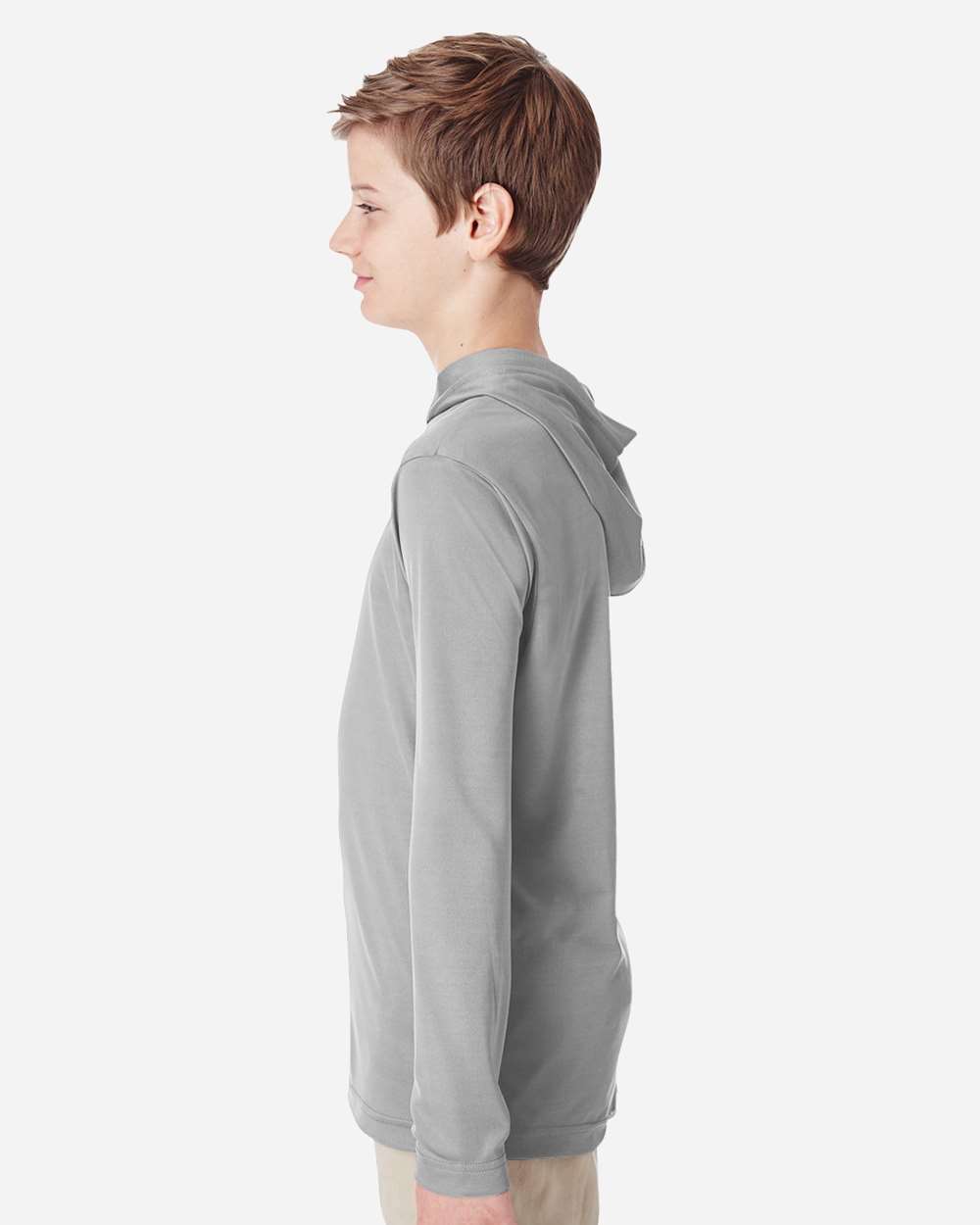 Team 365 Youth Zone Performance Hooded Long Sleeve T-Shirt - TT41Y Sport Silver