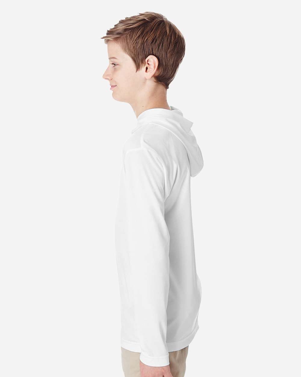 Team 365 Youth Zone Performance Hooded Long Sleeve T-Shirt - TT41Y White