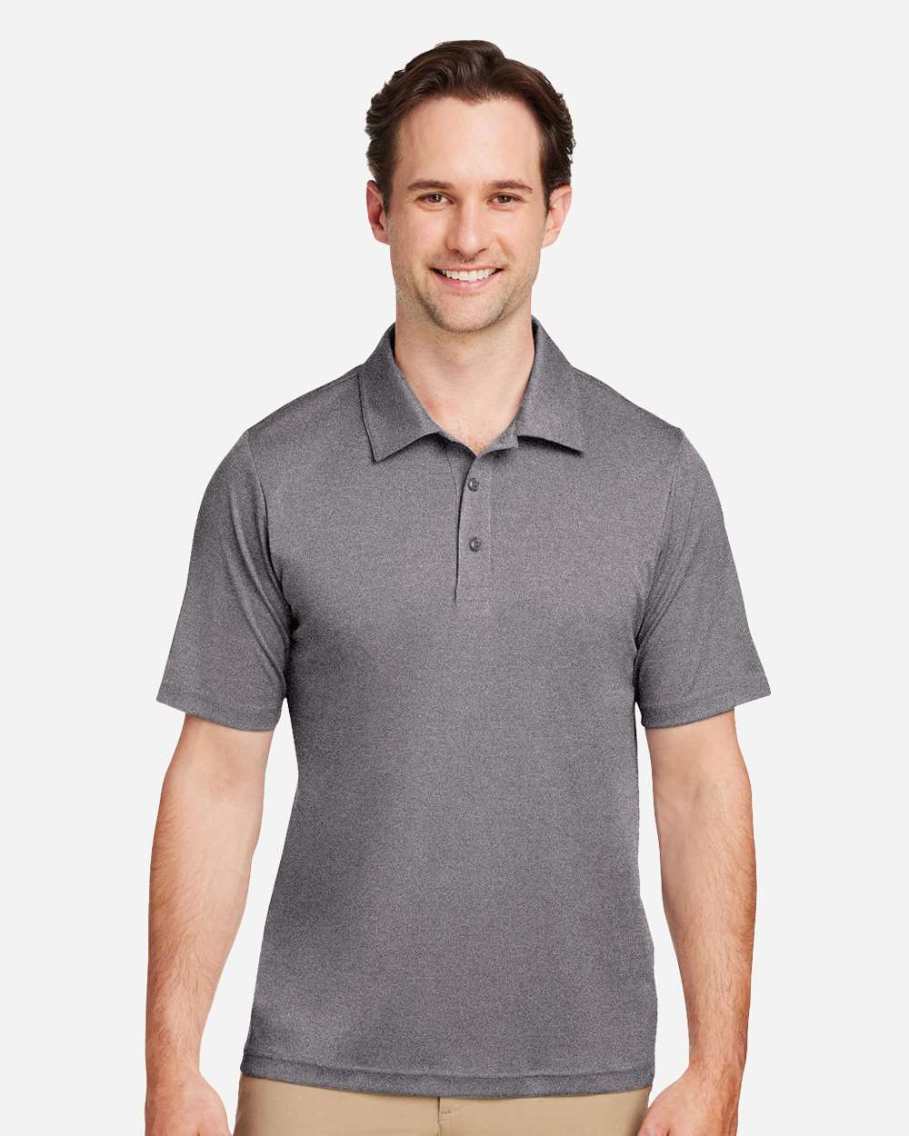 Team 365 Men's Zone Sonic Heather Performance Polo - TT51H Dark Grey Heather