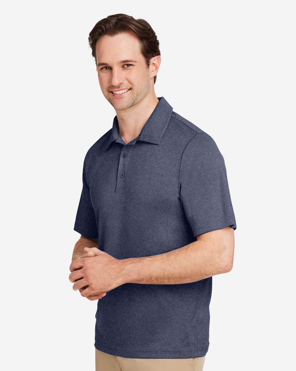 Team 365 Men's Zone Sonic Heather Performance Polo - TT51H Sport Dark Navy Heather