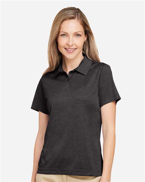 Team 365 Women's Zone Sonic Heather Performance Polo - TT51HW Black Heather