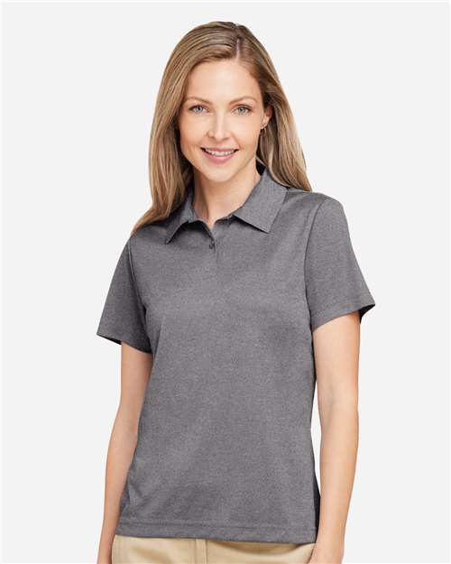 Team 365 Women's Zone Sonic Heather Performance Polo - TT51HW Dark Grey Heather