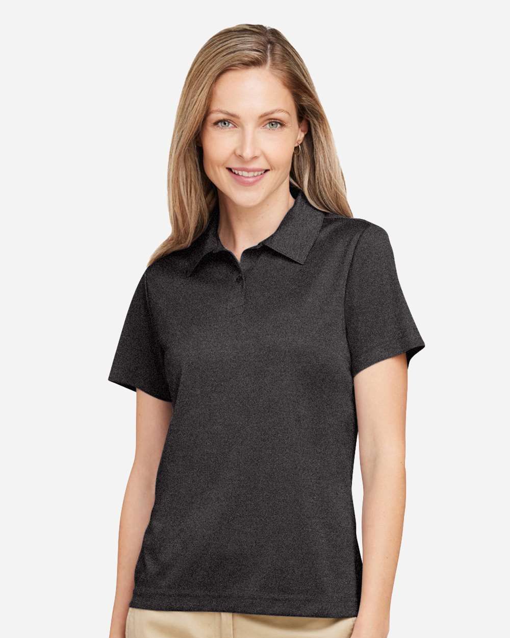 Team 365 Women's Zone Sonic Heather Performance Polo - TT51HW Black Heather
