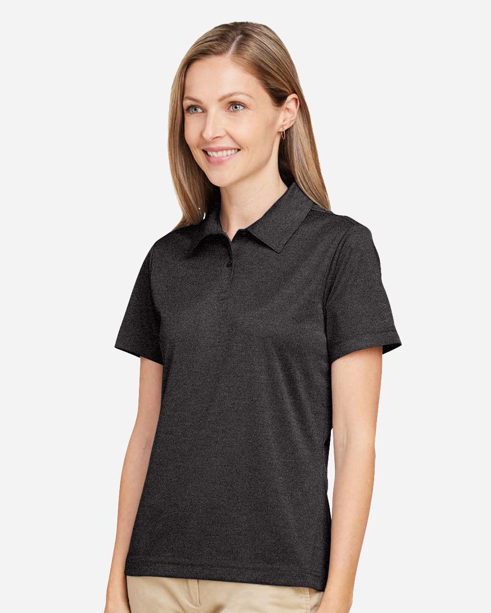 Team 365 Women's Zone Sonic Heather Performance Polo - TT51HW Black Heather