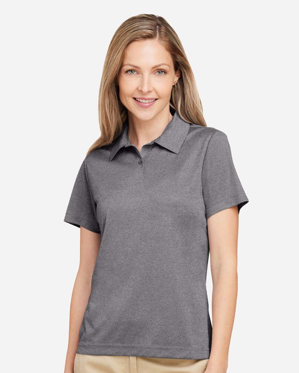Team 365 Women's Zone Sonic Heather Performance Polo - TT51HW Dark Grey Heather