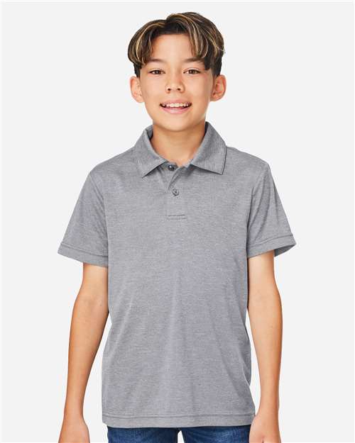 Team 365 Youth Zone Sonic Heather Performance Polo - TT51HY Athletic Heather