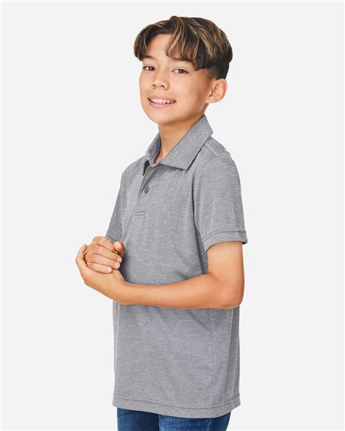 Team 365 Youth Zone Sonic Heather Performance Polo - TT51HY Athletic Heather