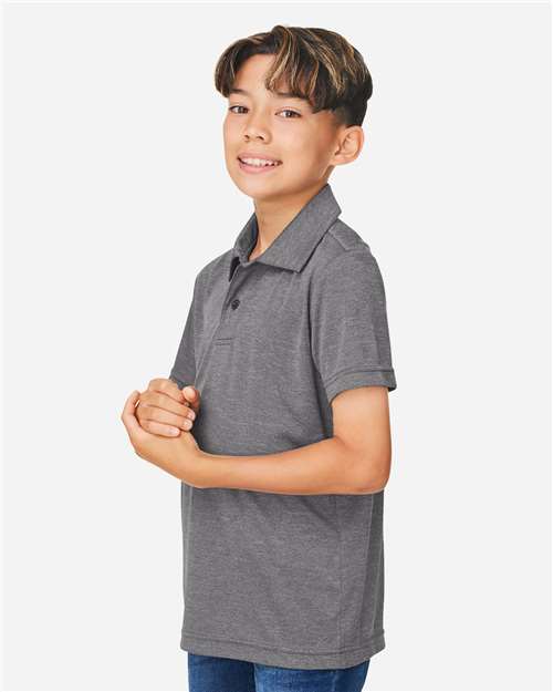 Team 365 Youth Zone Sonic Heather Performance Polo - TT51HY Dark Grey Heather