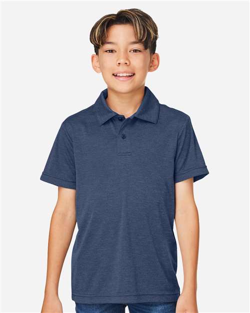 Team 365 Youth Zone Sonic Heather Performance Polo - TT51HY Sport Dark Navy Heather