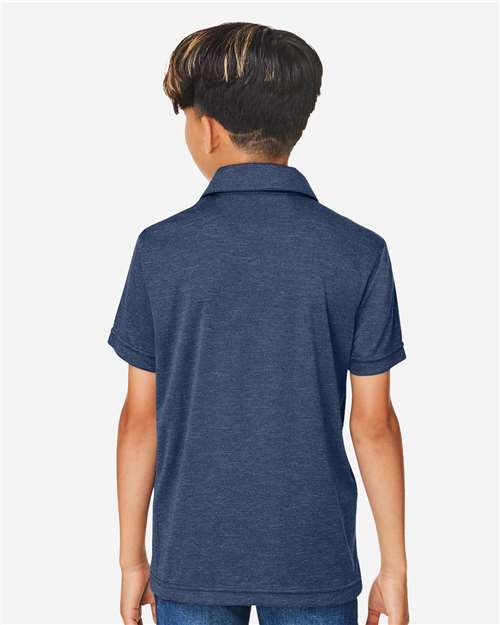 Team 365 Youth Zone Sonic Heather Performance Polo - TT51HY Sport Dark Navy Heather