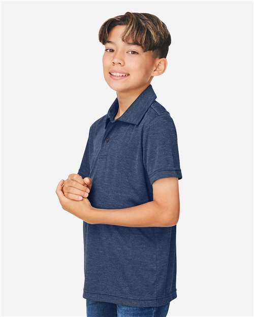 Team 365 Youth Zone Sonic Heather Performance Polo - TT51HY Sport Dark Navy Heather