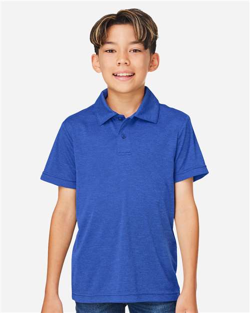Team 365 Youth Zone Sonic Heather Performance Polo - TT51HY Sport Royal Heather