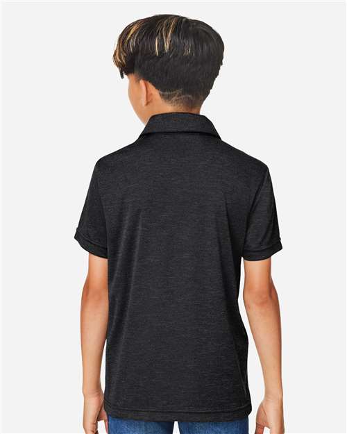 Team 365 Youth Zone Sonic Heather Performance Polo - TT51HY Black Heather
