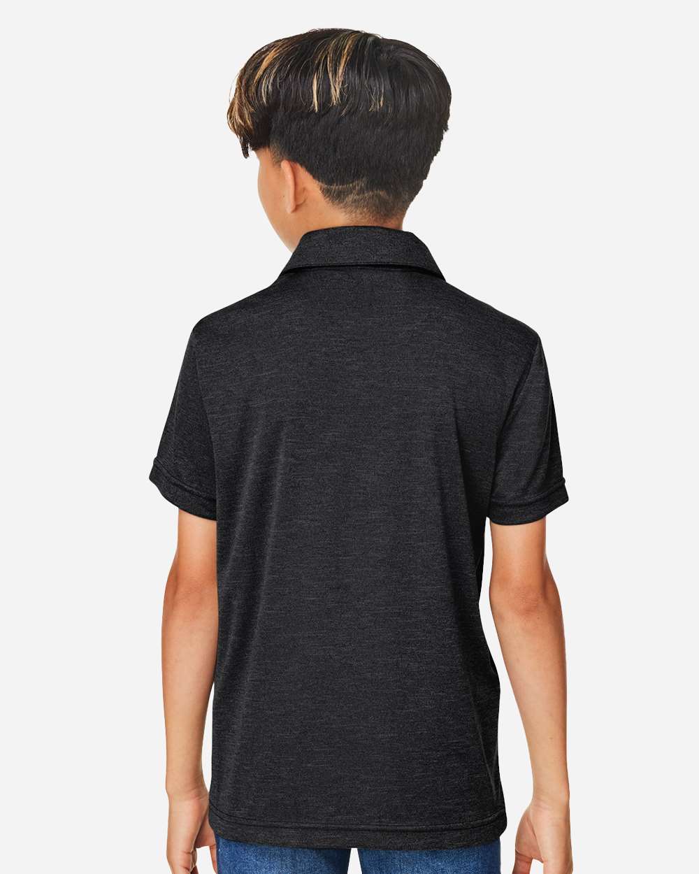 Team 365 Youth Zone Sonic Heather Performance Polo - TT51HY Black Heather