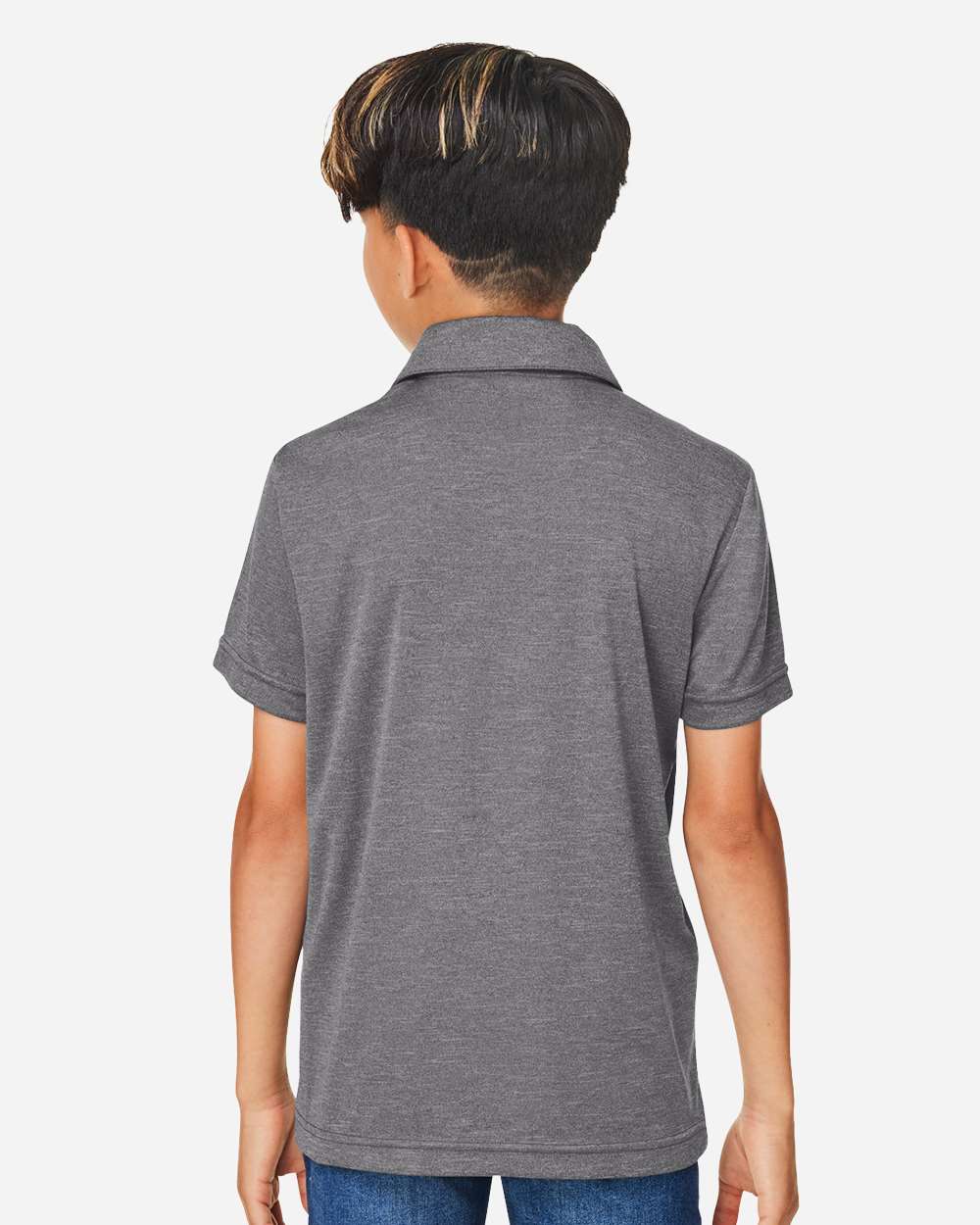 Team 365 Youth Zone Sonic Heather Performance Polo - TT51HY Dark Grey Heather