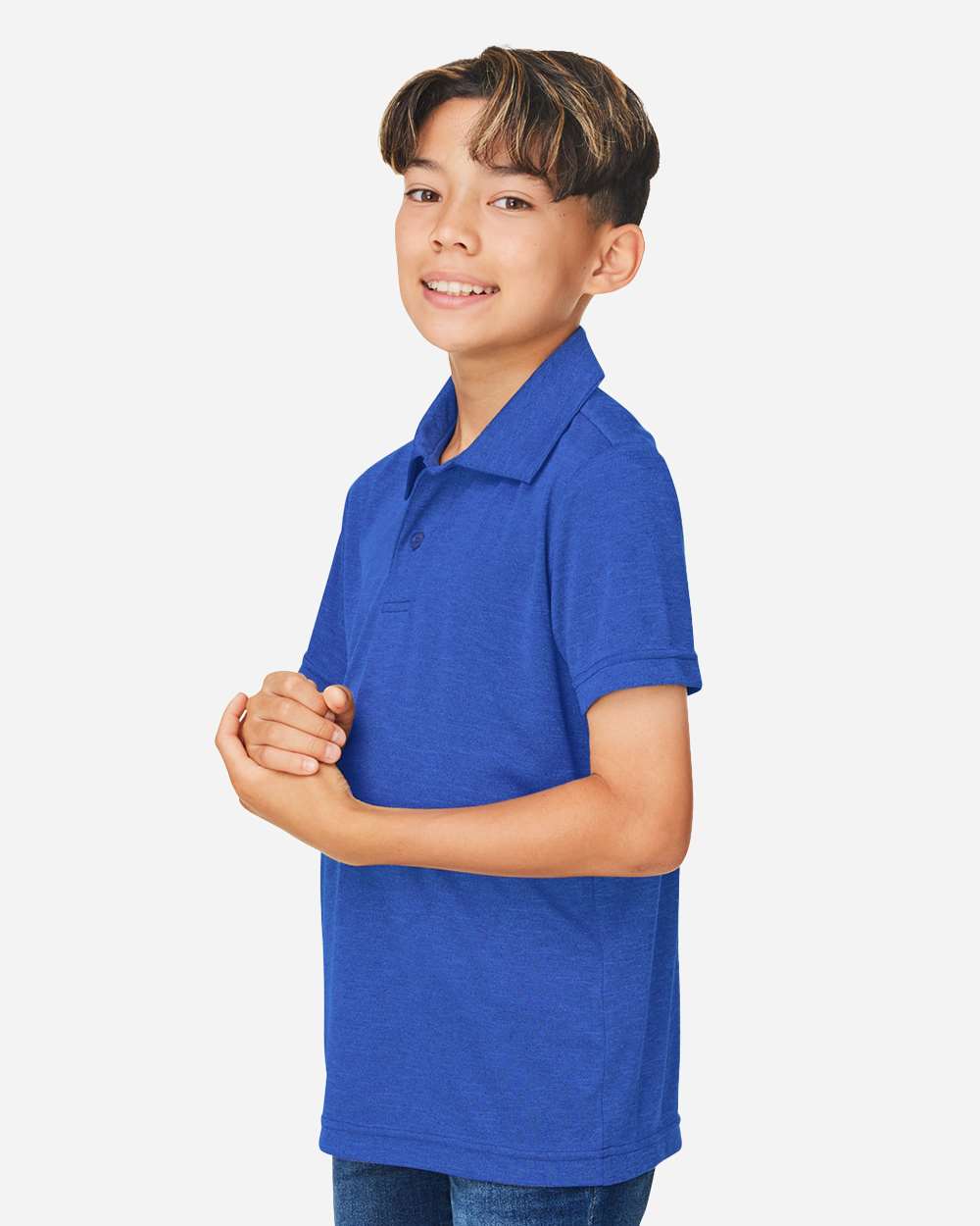 Team 365 Youth Zone Sonic Heather Performance Polo - TT51HY Sport Royal Heather