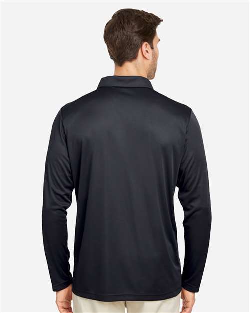 Team 365 Men's Zone Performance Long Sleeve Polo - TT51L Black