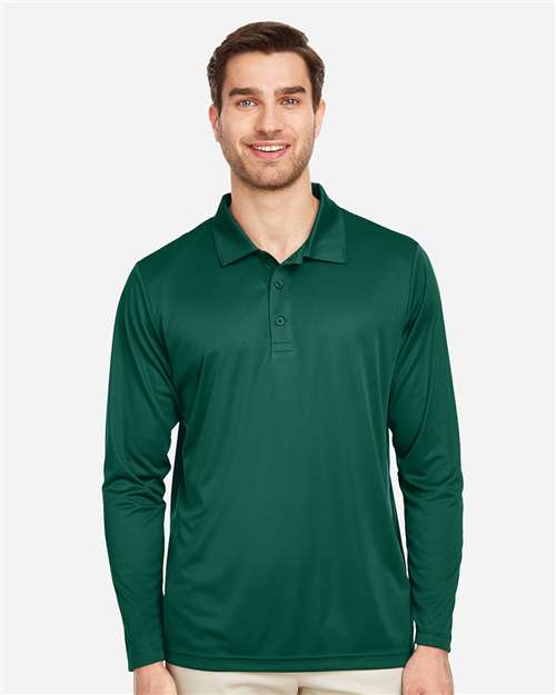 Team 365 Men's Zone Performance Long Sleeve Polo - TT51L Sport Forest