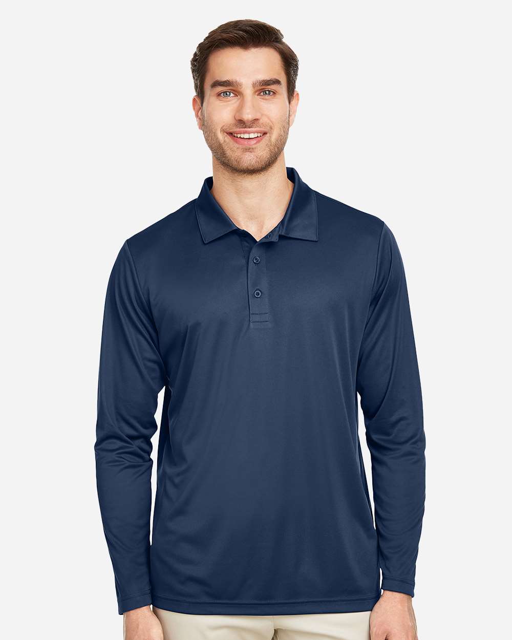 Team 365 Men's Zone Performance Long Sleeve Polo - TT51L Sport Dark Navy