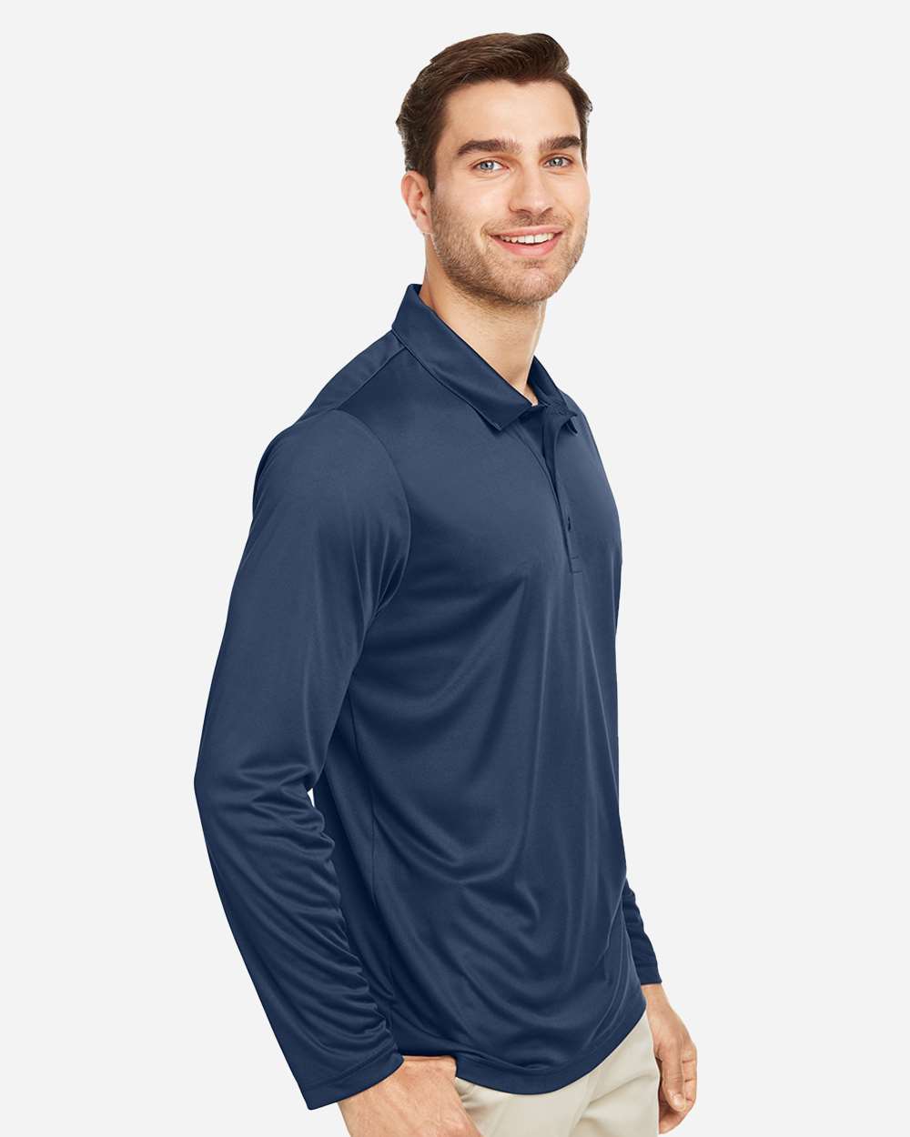 Team 365 Men's Zone Performance Long Sleeve Polo - TT51L Sport Dark Navy