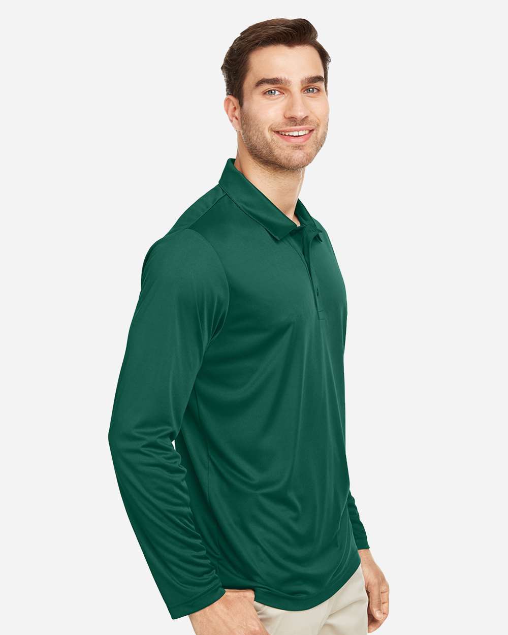 Team 365 Men's Zone Performance Long Sleeve Polo - TT51L Sport Forest