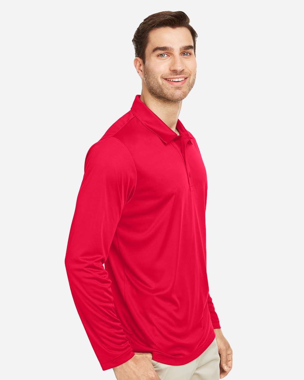 Team 365 Men's Zone Performance Long Sleeve Polo - TT51L Sport Red