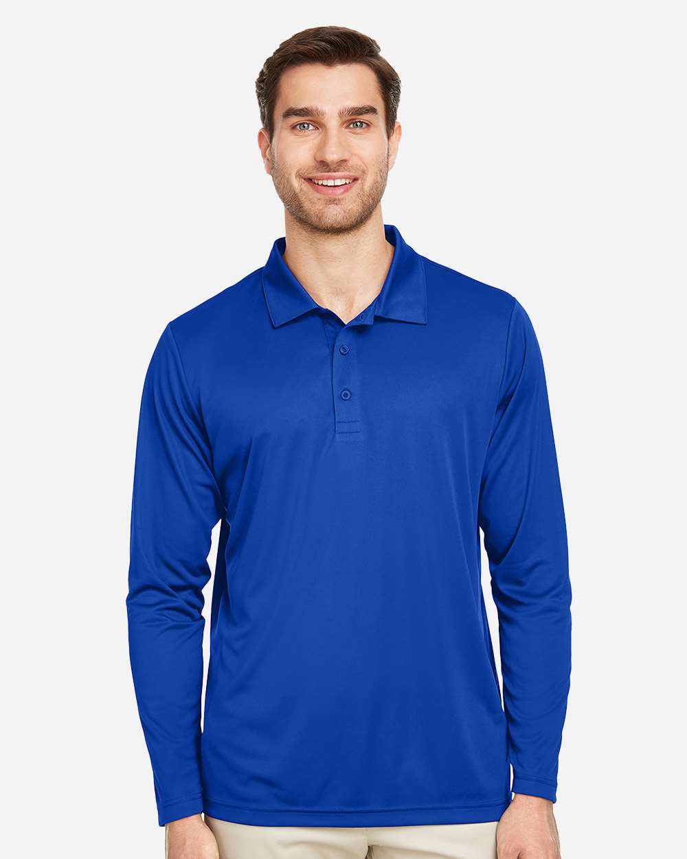 Team 365 Men's Zone Performance Long Sleeve Polo - TT51L Sport Royal