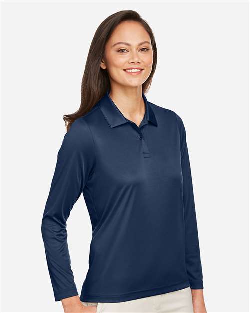 Team 365 Women's Zone Performance Long Sleeve Polo - TT51LW Sport Dark Navy