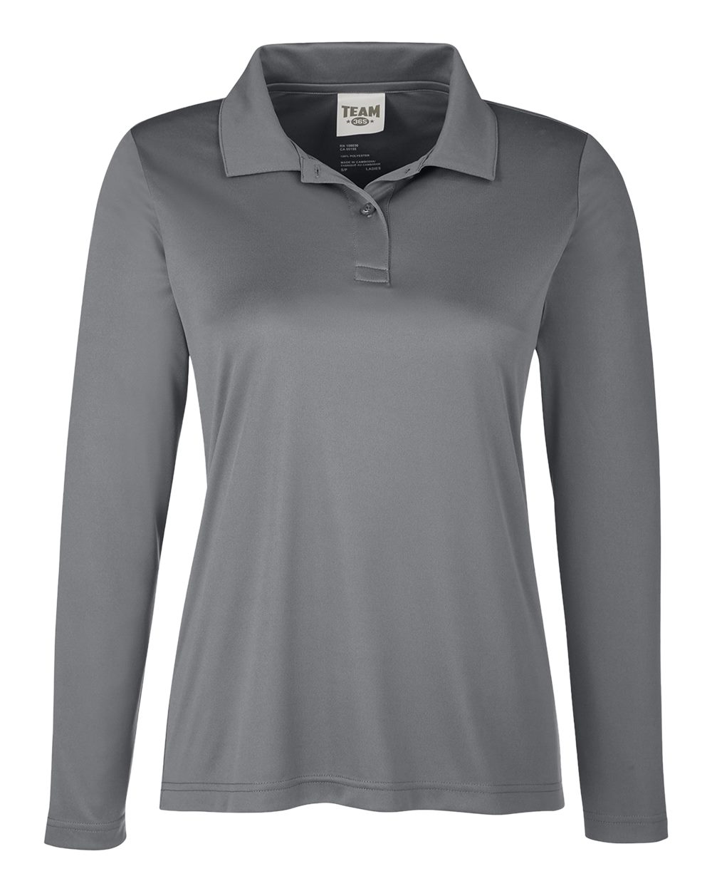 Team 365 Women's Zone Performance Long Sleeve Polo - TT51LW Sport Graphite