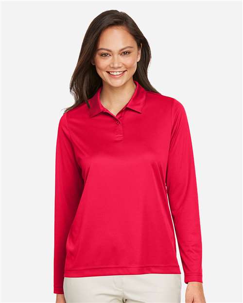 Team 365 Women's Zone Performance Long Sleeve Polo - TT51LW Sport Red