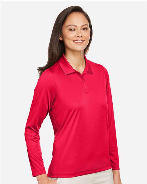 Team 365 Women's Zone Performance Long Sleeve Polo - TT51LW Sport Red