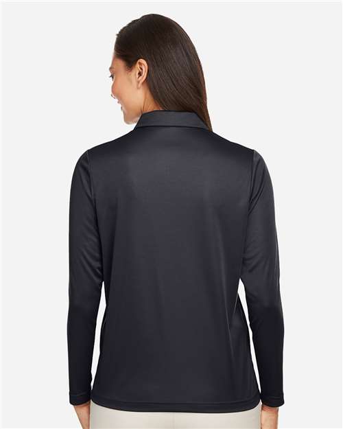 Team 365 Women's Zone Performance Long Sleeve Polo - TT51LW Black