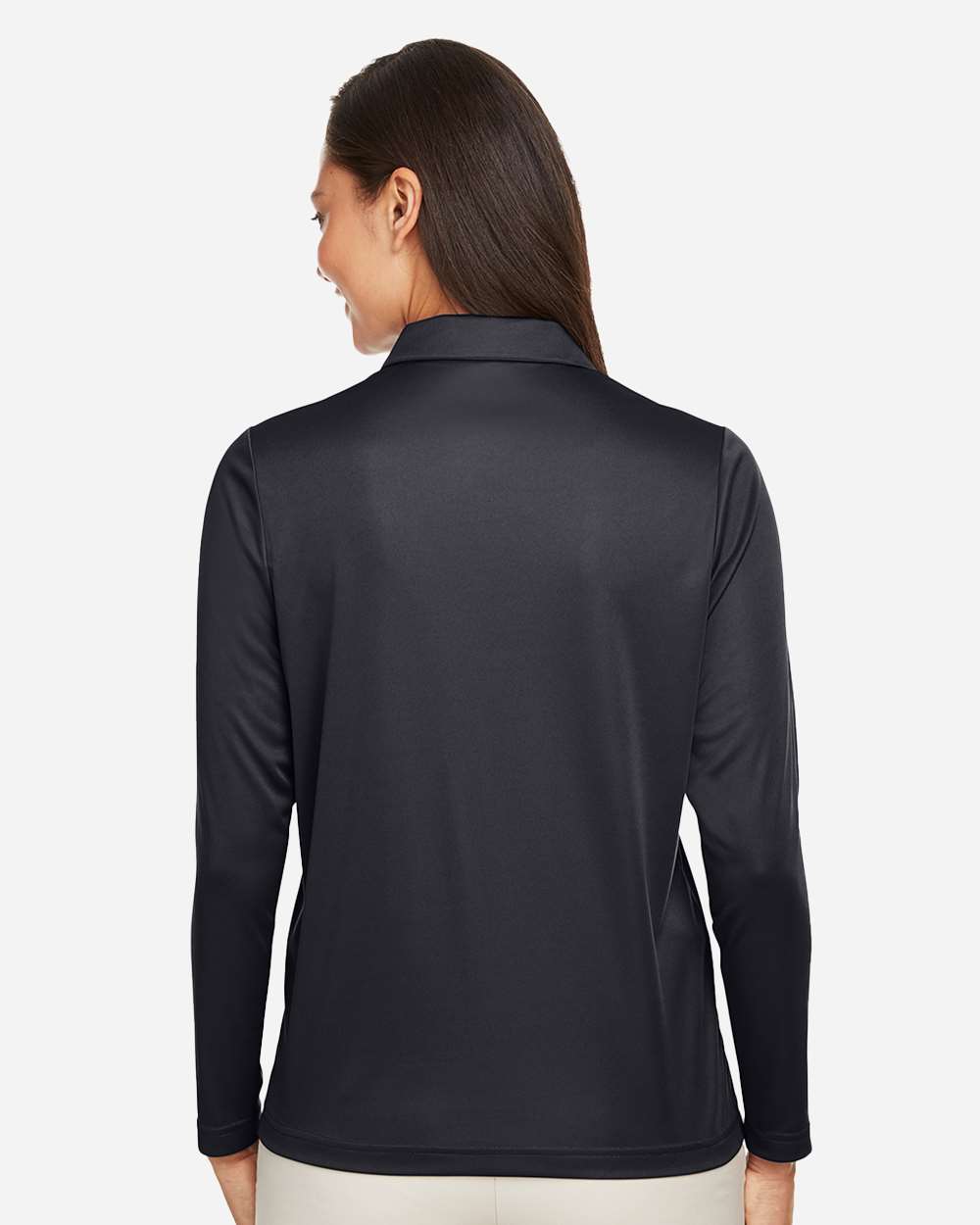 Team 365 Women's Zone Performance Long Sleeve Polo - TT51LW Black