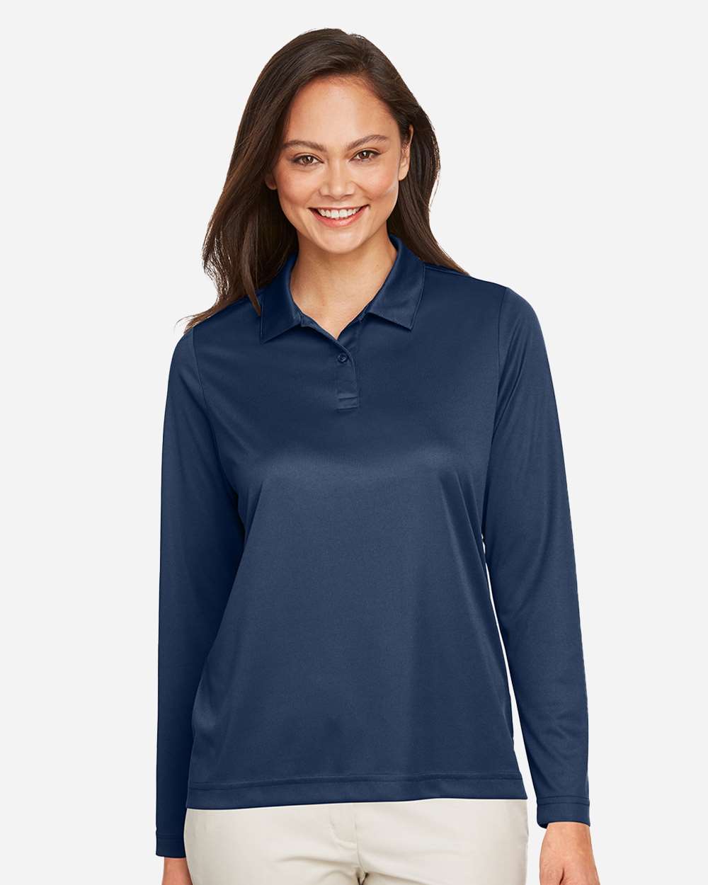 Team 365 Women's Zone Performance Long Sleeve Polo - TT51LW Sport Dark Navy