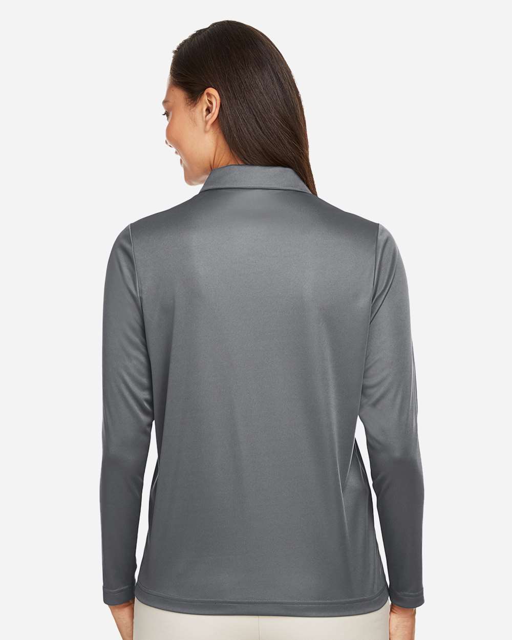 Team 365 Women's Zone Performance Long Sleeve Polo - TT51LW Sport Graphite