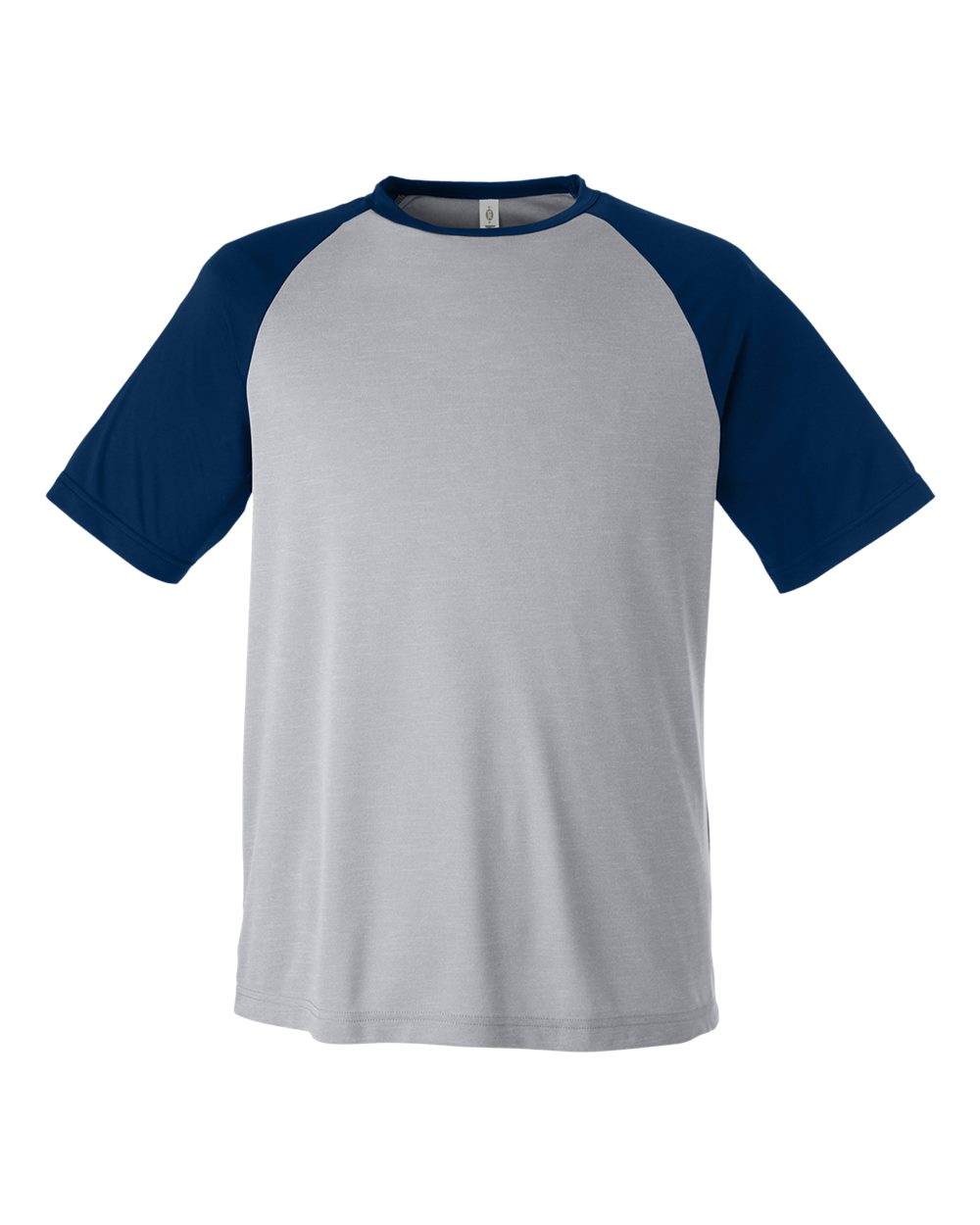 Team 365 Unisex Zone Colorblock Raglan T-Shirt - TT62 Athletic Heather- Sport Dark Navy