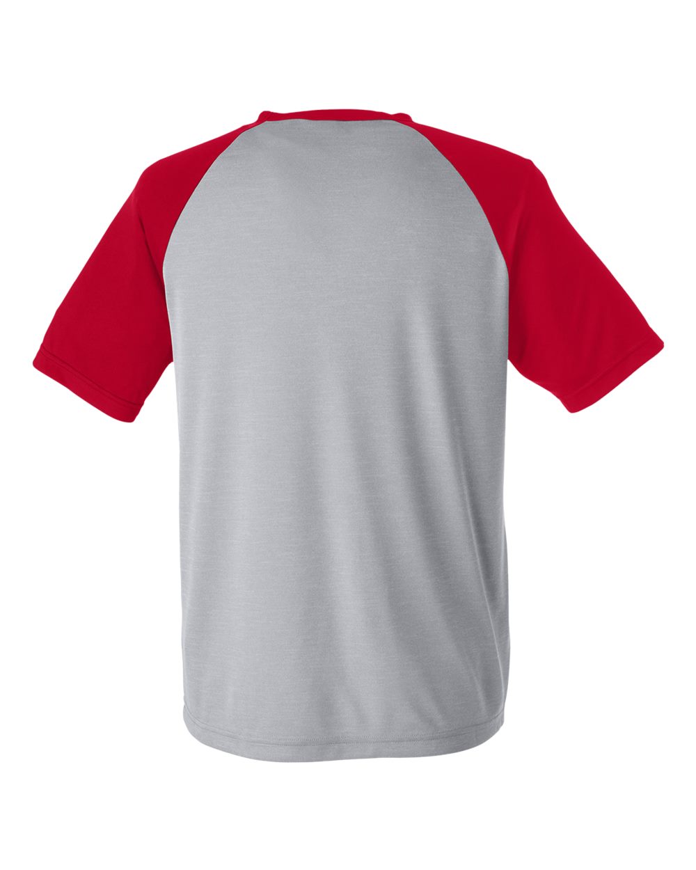 Team 365 Unisex Zone Colorblock Raglan T-Shirt - TT62 Athletic Heather- Sport Red