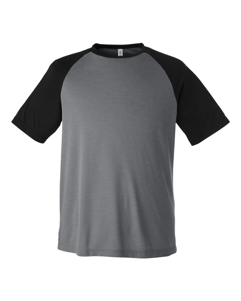 Team 365 Unisex Zone Colorblock Raglan T-Shirt - TT62 Dark Grey Heather- Black