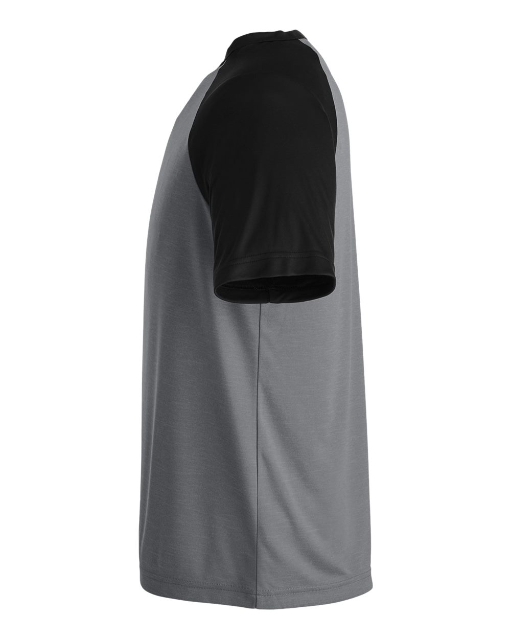 Team 365 Unisex Zone Colorblock Raglan T-Shirt - TT62 Dark Grey Heather- Black