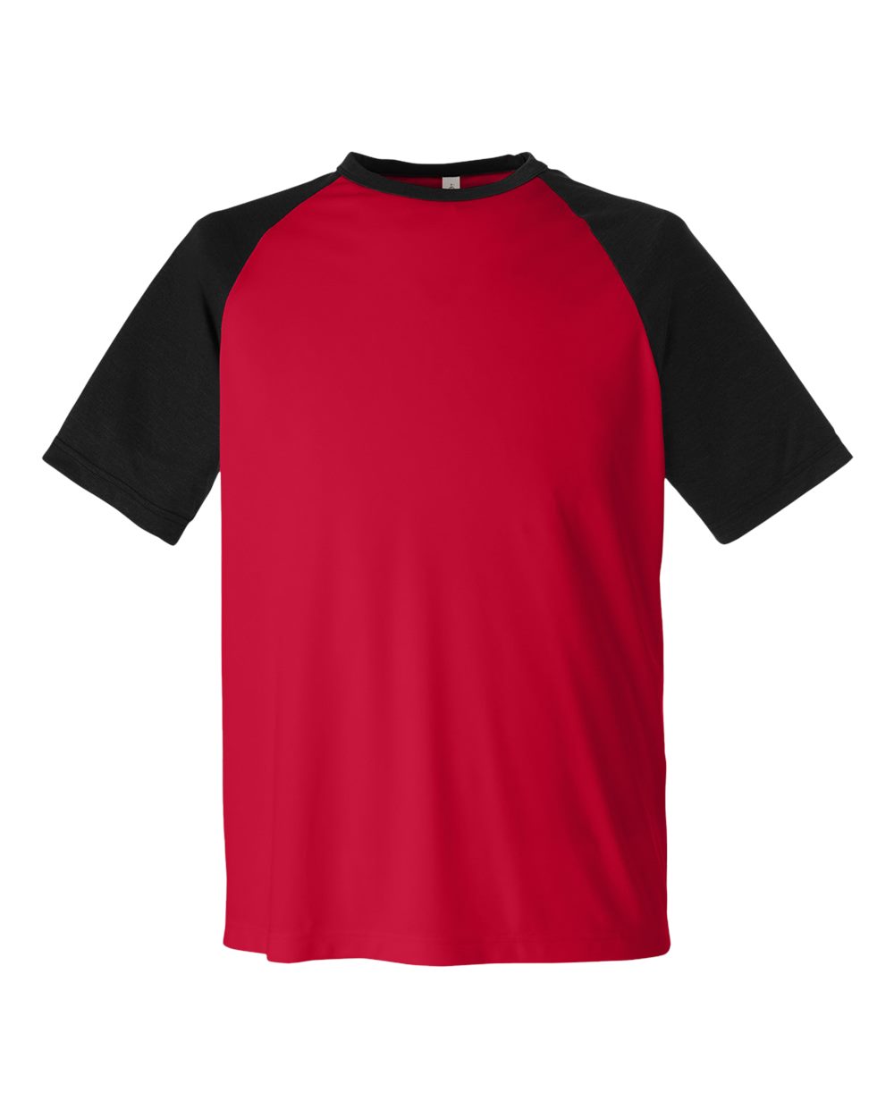 Team 365 Unisex Zone Colorblock Raglan T-Shirt - TT62 Sport Red- Black Heather