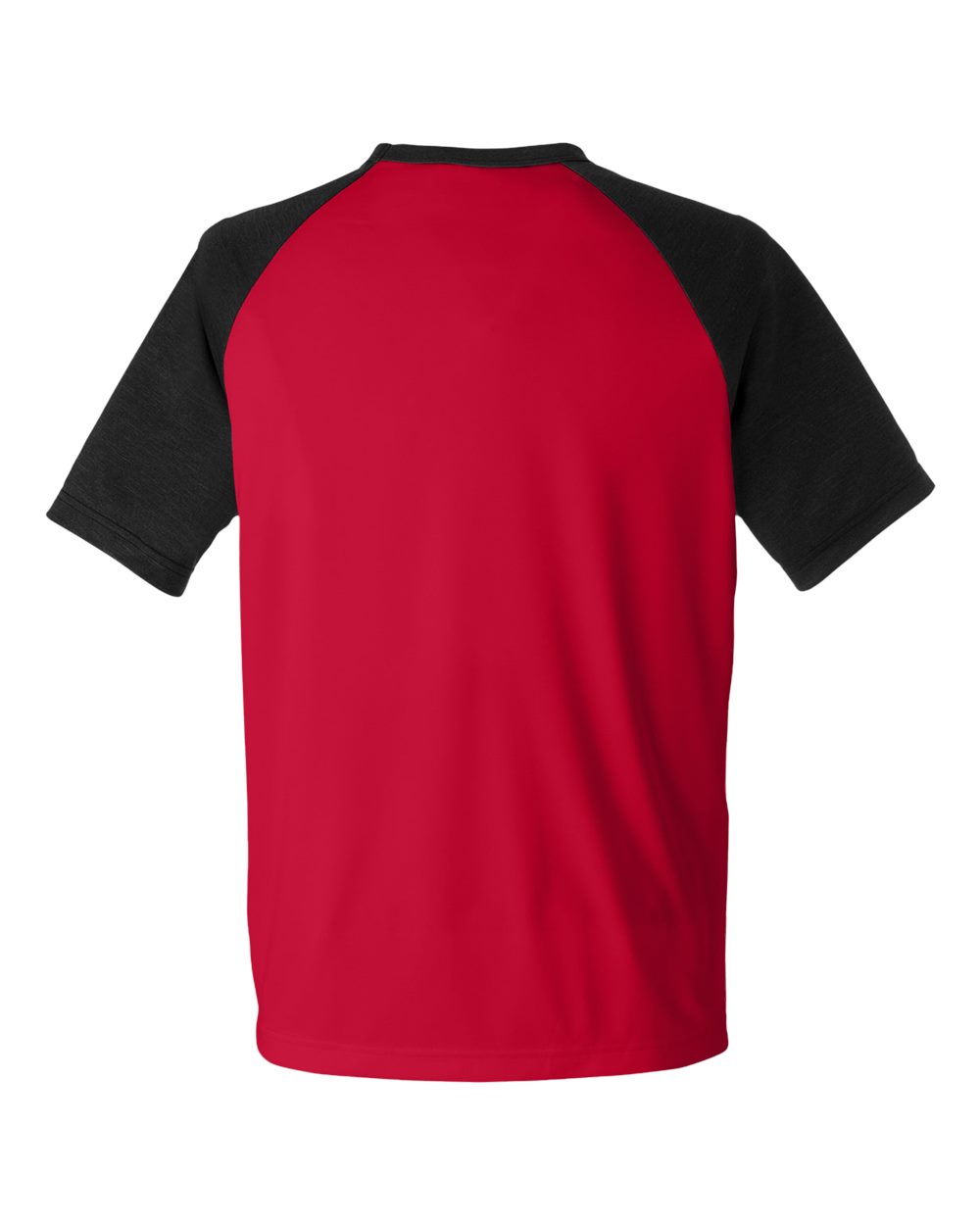 Team 365 Unisex Zone Colorblock Raglan T-Shirt - TT62 Sport Red- Black Heather